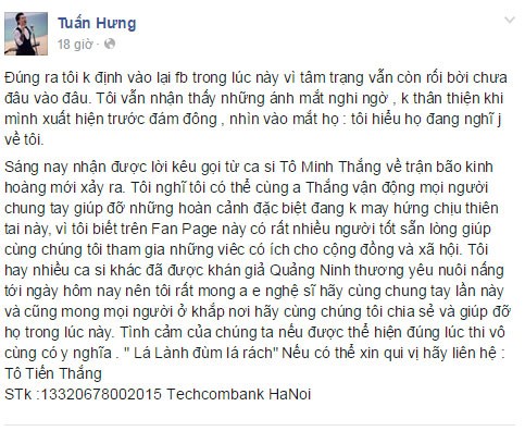Tuan Hung keu goi fan ung ho nguoi dan Quang Ninh-Hinh-3